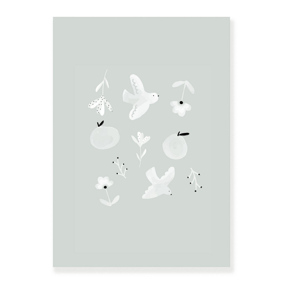 Poster "Linnud ja lilled" A3